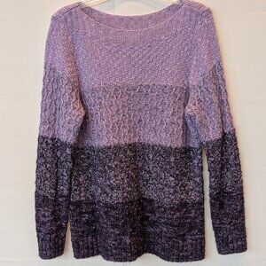 Croft & Barrow Purple Cable-knit Sweater